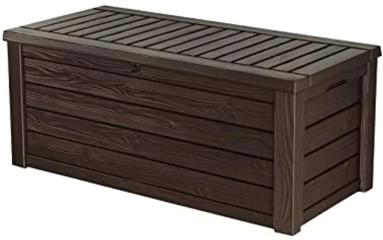 Keter Eastwood 150 Gal. Resin Deck Box! Fade Resistant, Lockable Lid, Pneumatic Lid Assists, UV Protection, Weather Resistant! Retails $550 