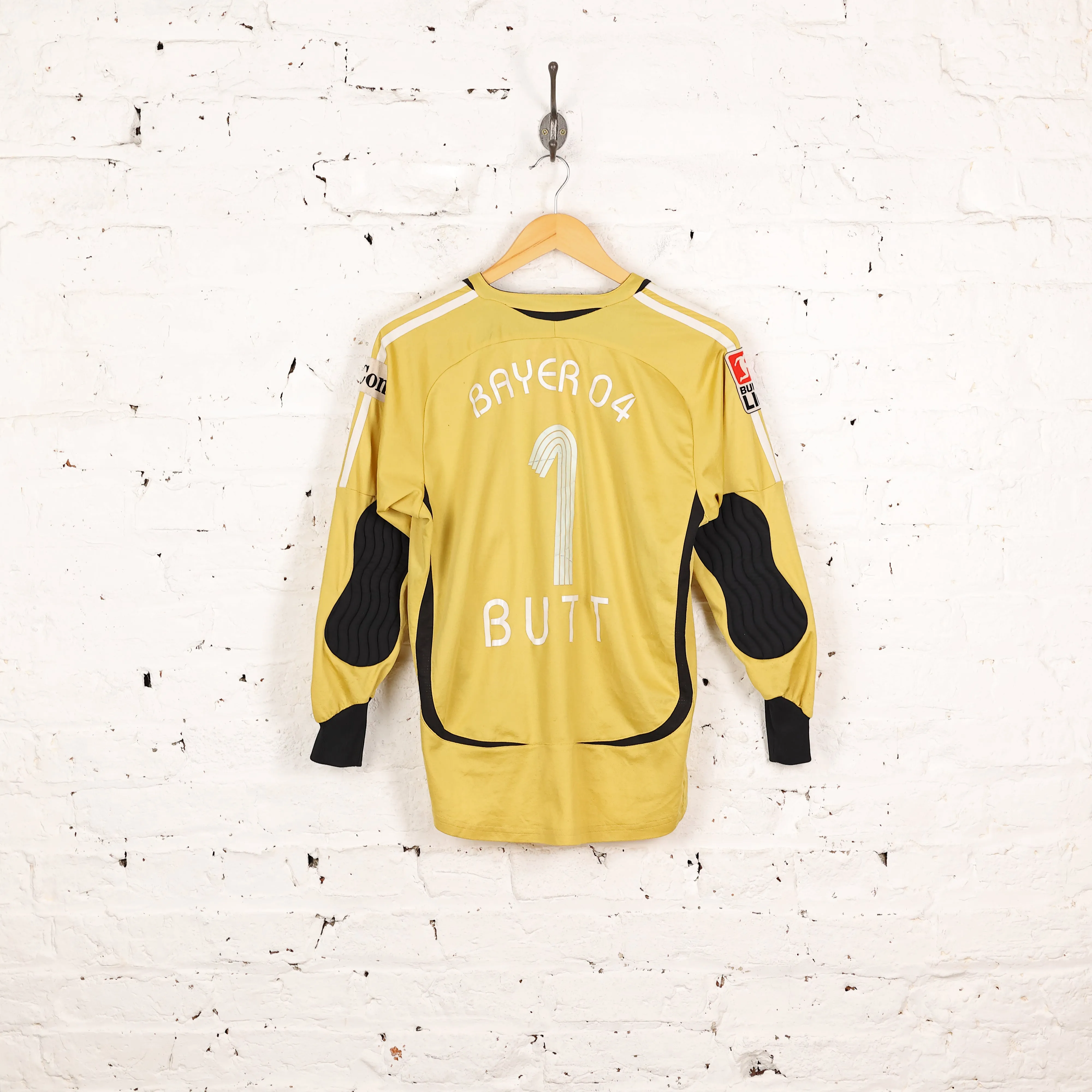 Kids Adidas Bayer Leverkusen 2006 Butt Long Sleeve Goalkeeper Football Shirt - Gold - L Boys