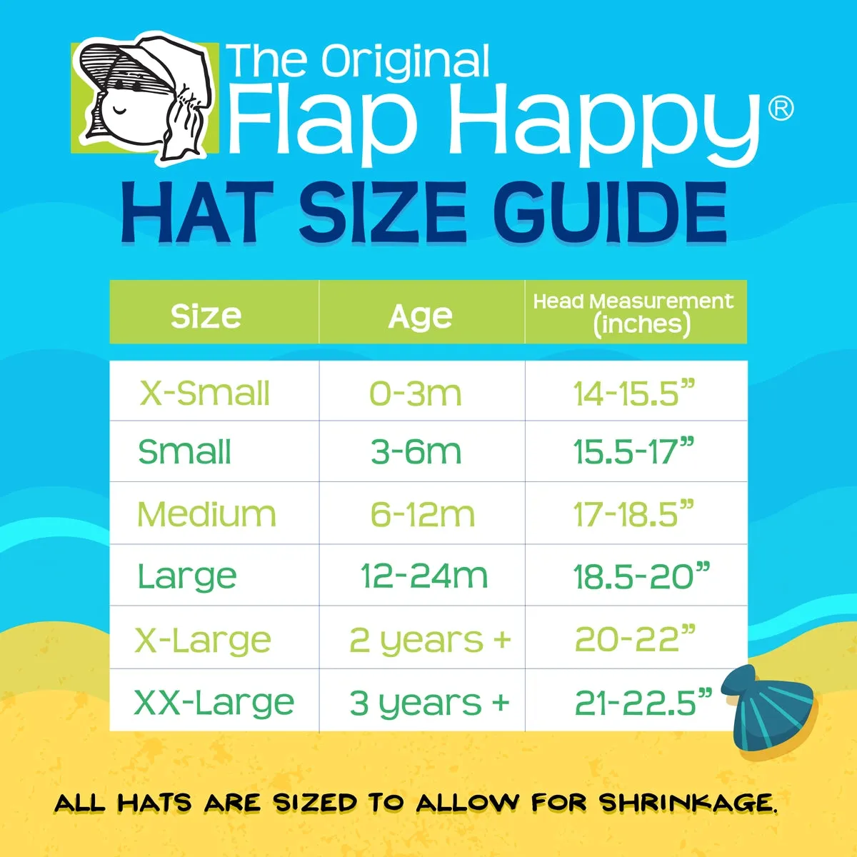 Kids UPF50  Girls and Boys Original Flap Hat