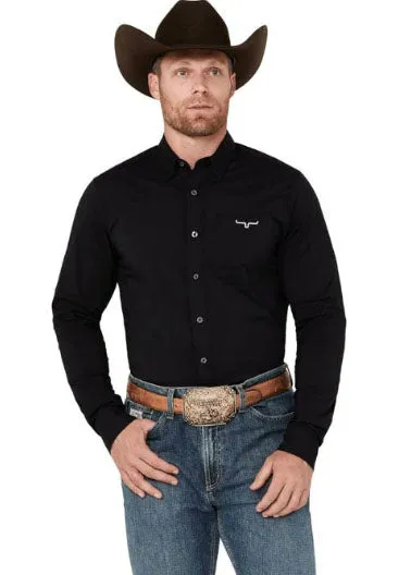 Kimes Ranch Men's Team Black Dress Shirt