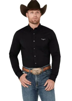 Kimes Ranch Men's Team Black Dress Shirt