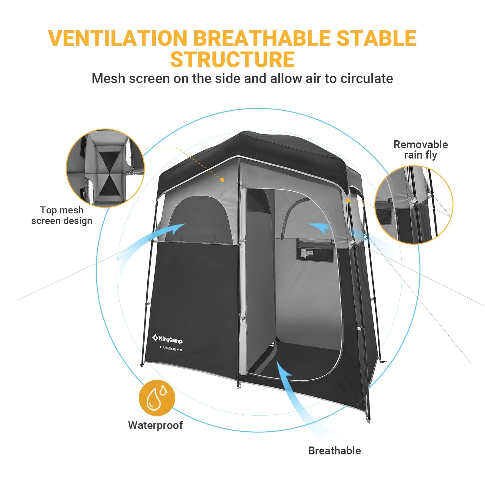 King Camp Double Room Shower Tent