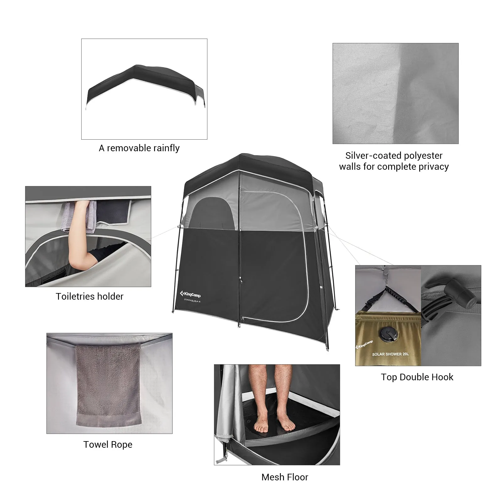 King Camp Double Room Shower Tent