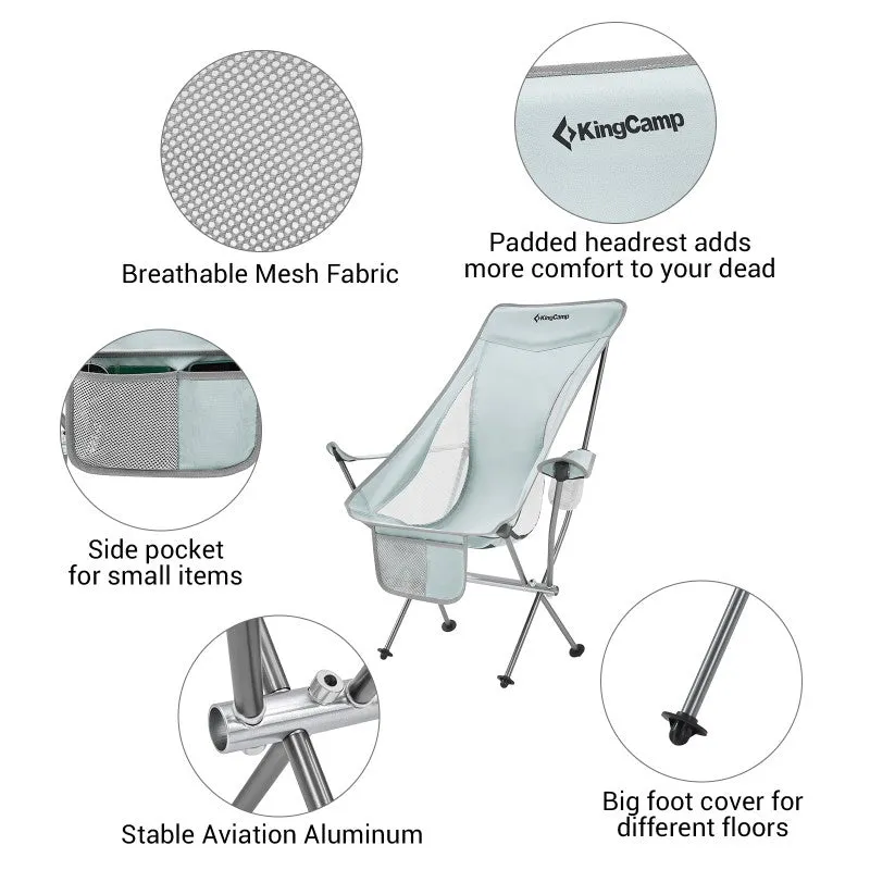 KingCamp Ultra Light Arm Chair- Grey