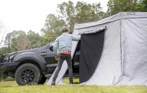 Kings 270° Free-Standing Awning wall with door