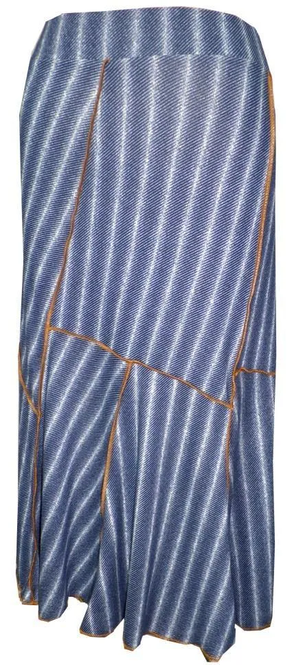 Knit Twill Asymmetric Flair Skirt In panels