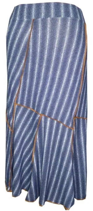 Knit Twill Asymmetric Flair Skirt In panels