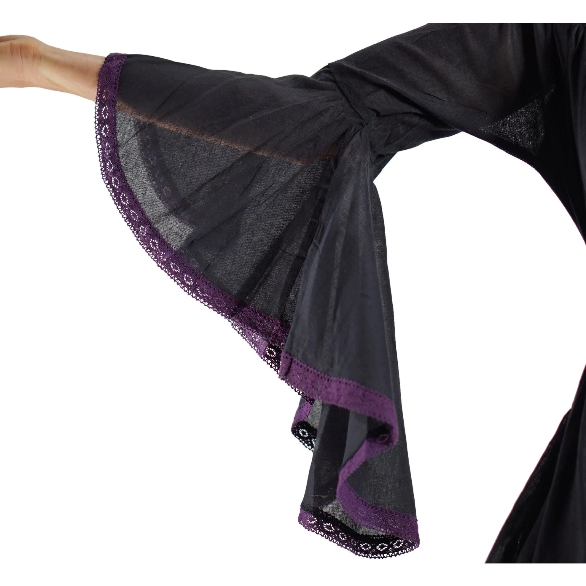'Lace Dress' Long Sleeve - Black/Purple