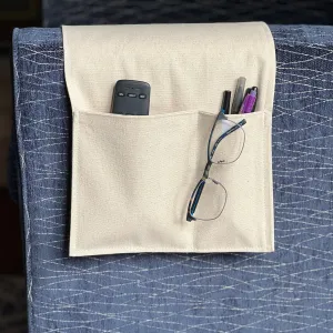 Large 2 Pocket Caddy for Armrest, 7 Colors Available, hold your glasses, cell phone, couch caddy, living room organizer