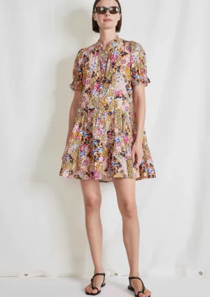Las Alturas Mini Dress, Cream Multi Wildflowers
