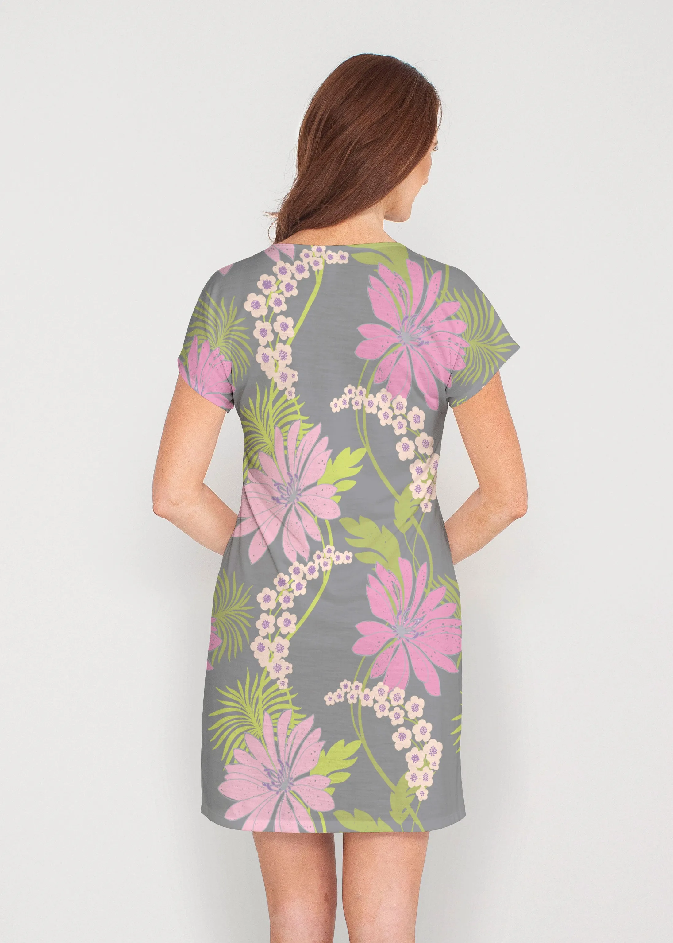 LeeLee (14304) ~ French Terry Short Sleeve Crew Dress