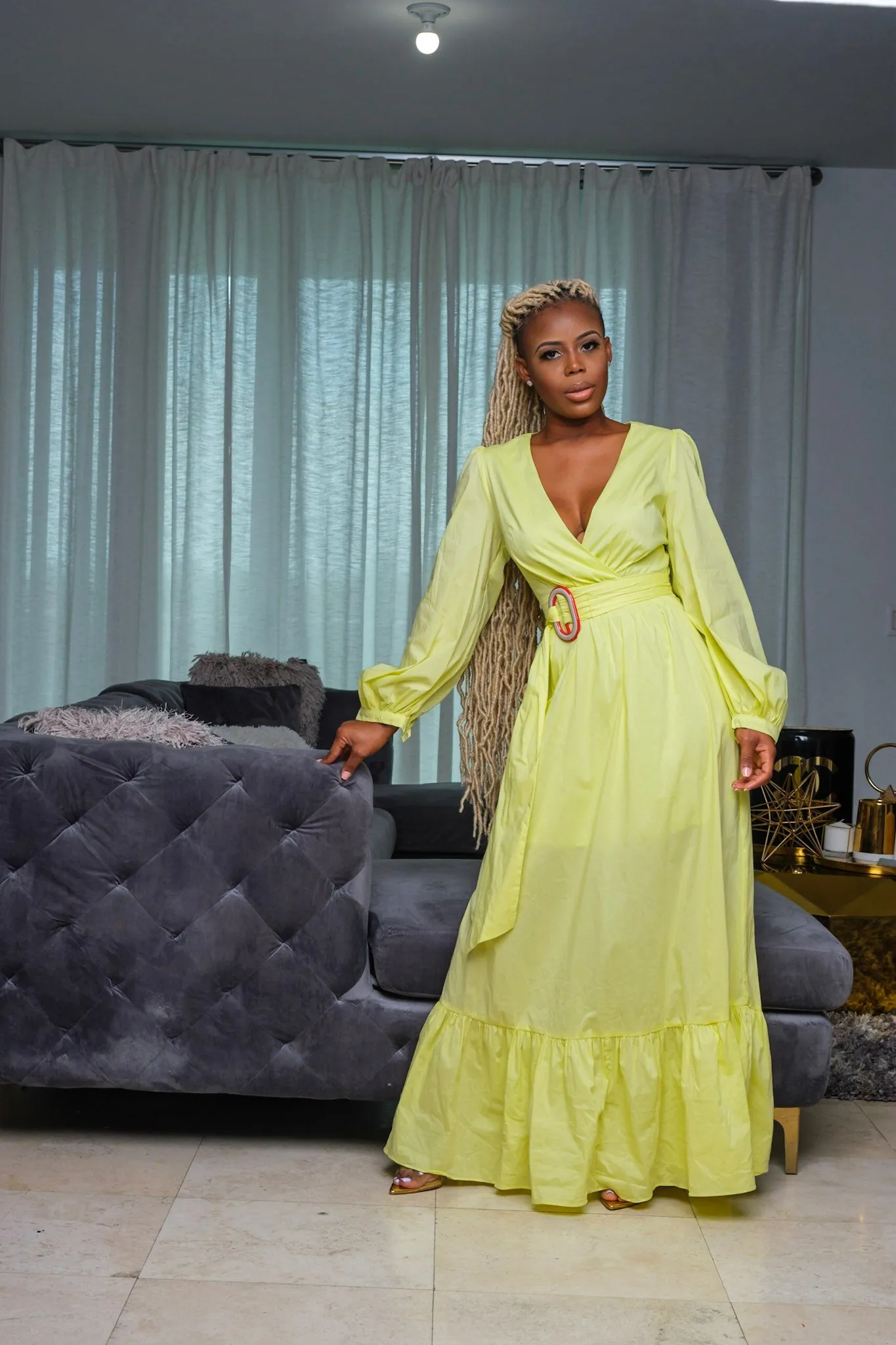 Long Neon Yellow Dress