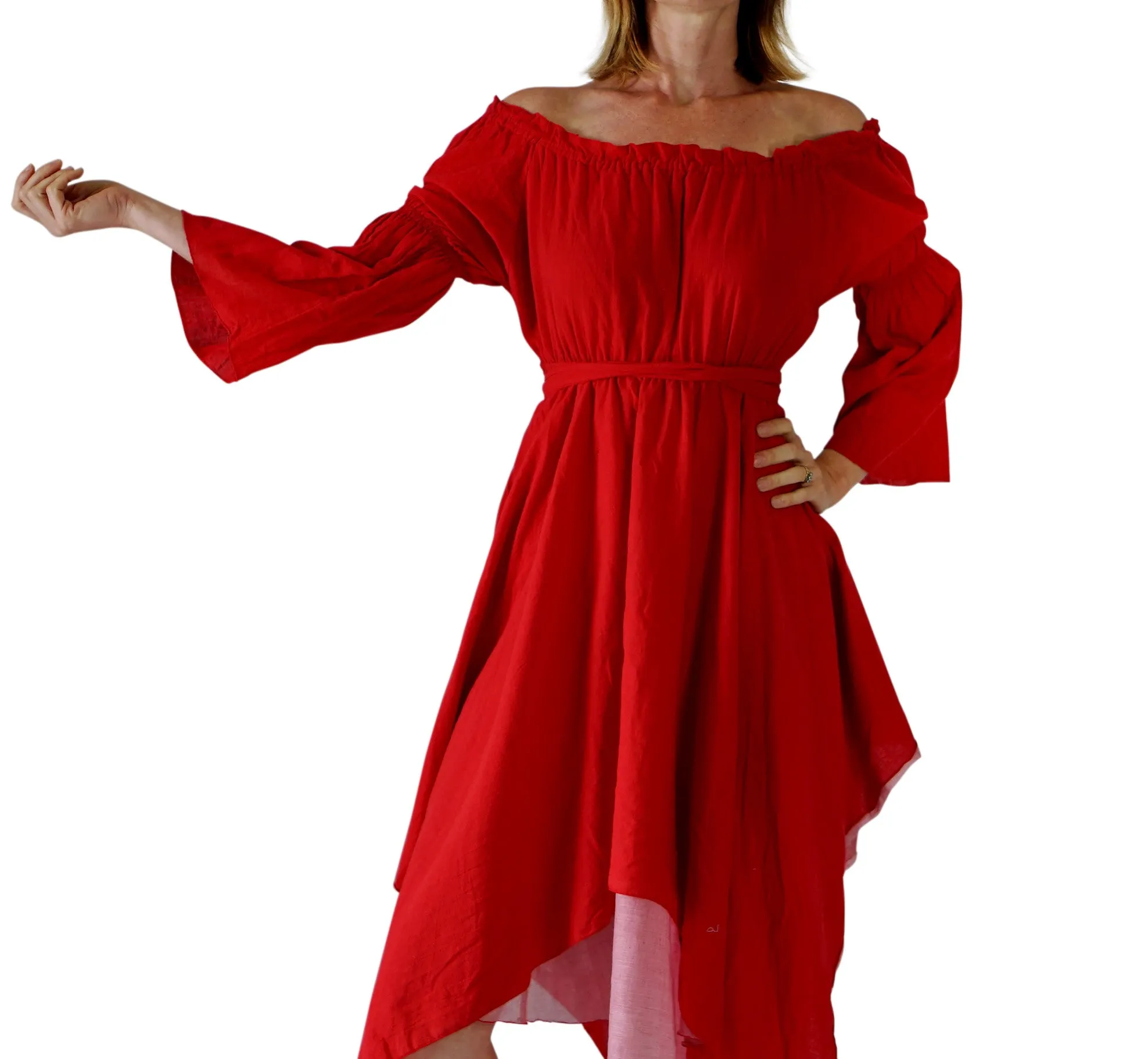'Long Sleeved' Renaissance Festival Dress - Vivid Red
