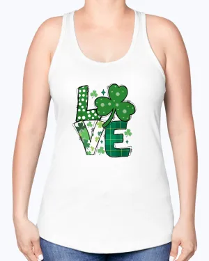 Love Green Clover - Ladies Racerback Tank