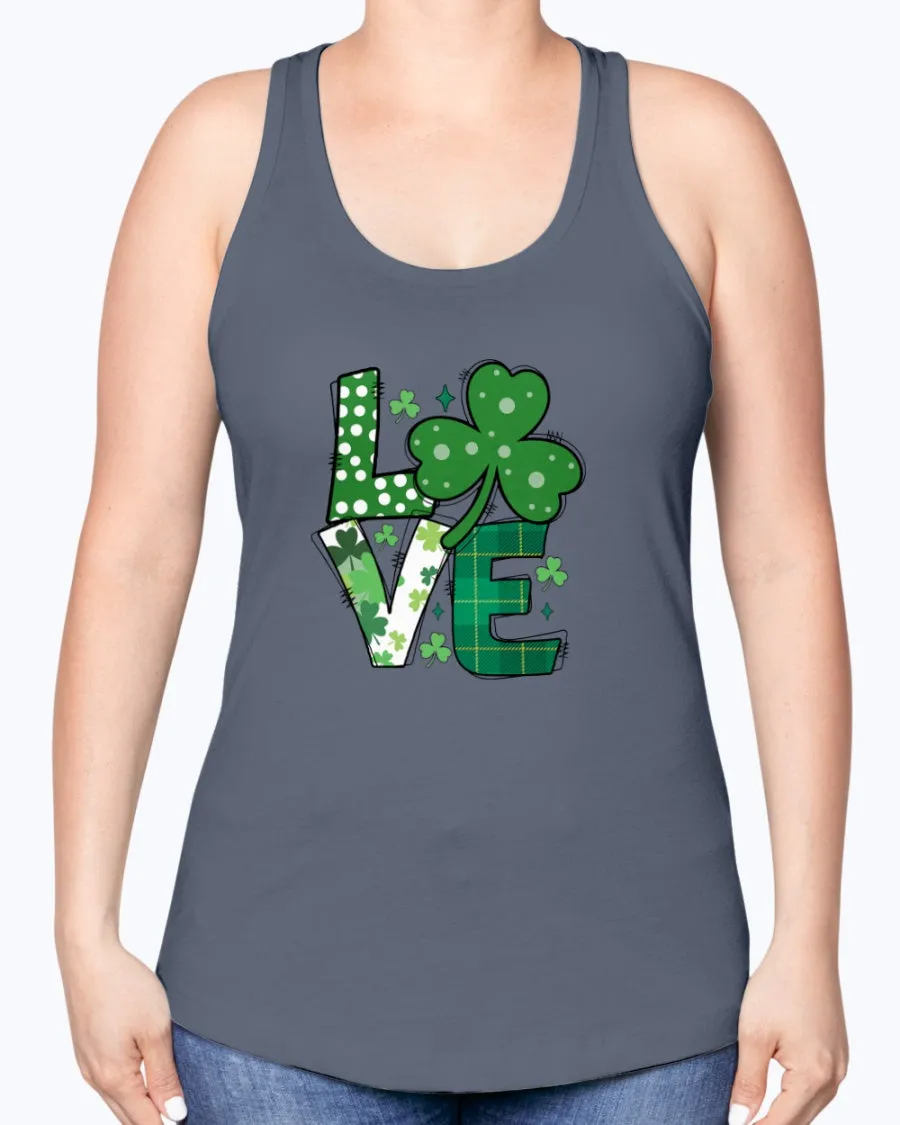Love Green Clover - Ladies Racerback Tank