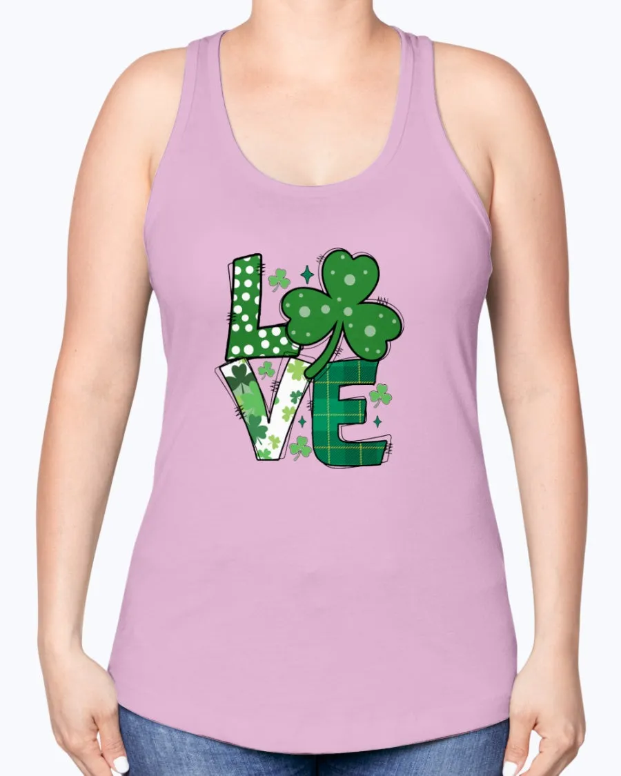 Love Green Clover - Ladies Racerback Tank