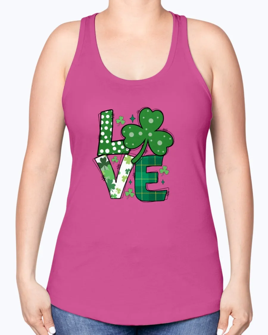 Love Green Clover - Ladies Racerback Tank