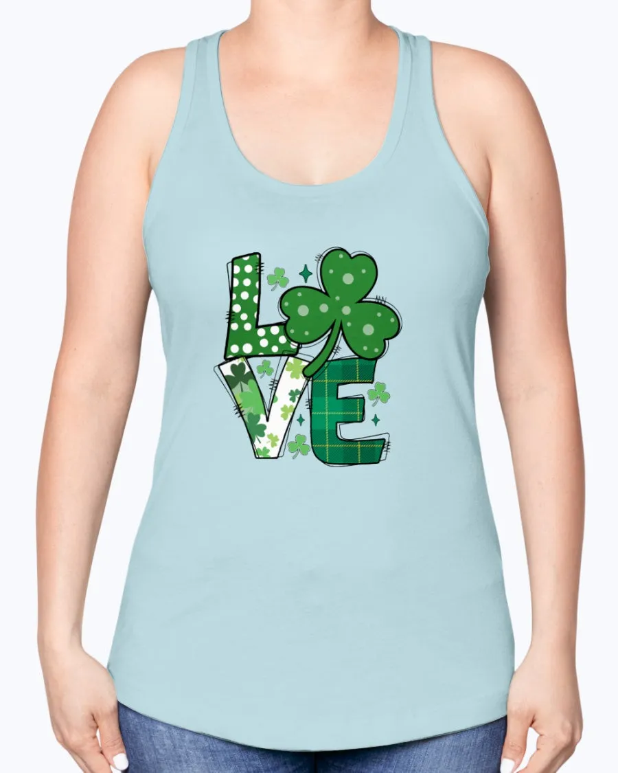 Love Green Clover - Ladies Racerback Tank
