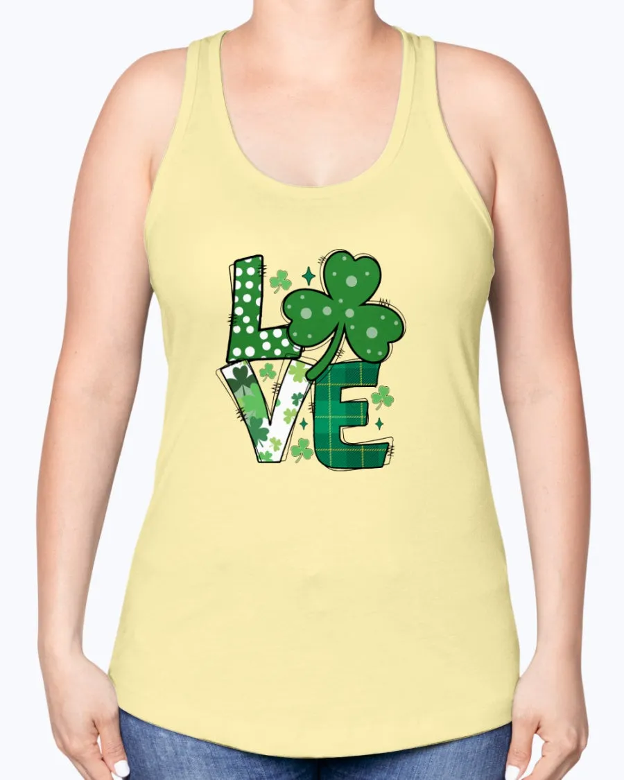 Love Green Clover - Ladies Racerback Tank