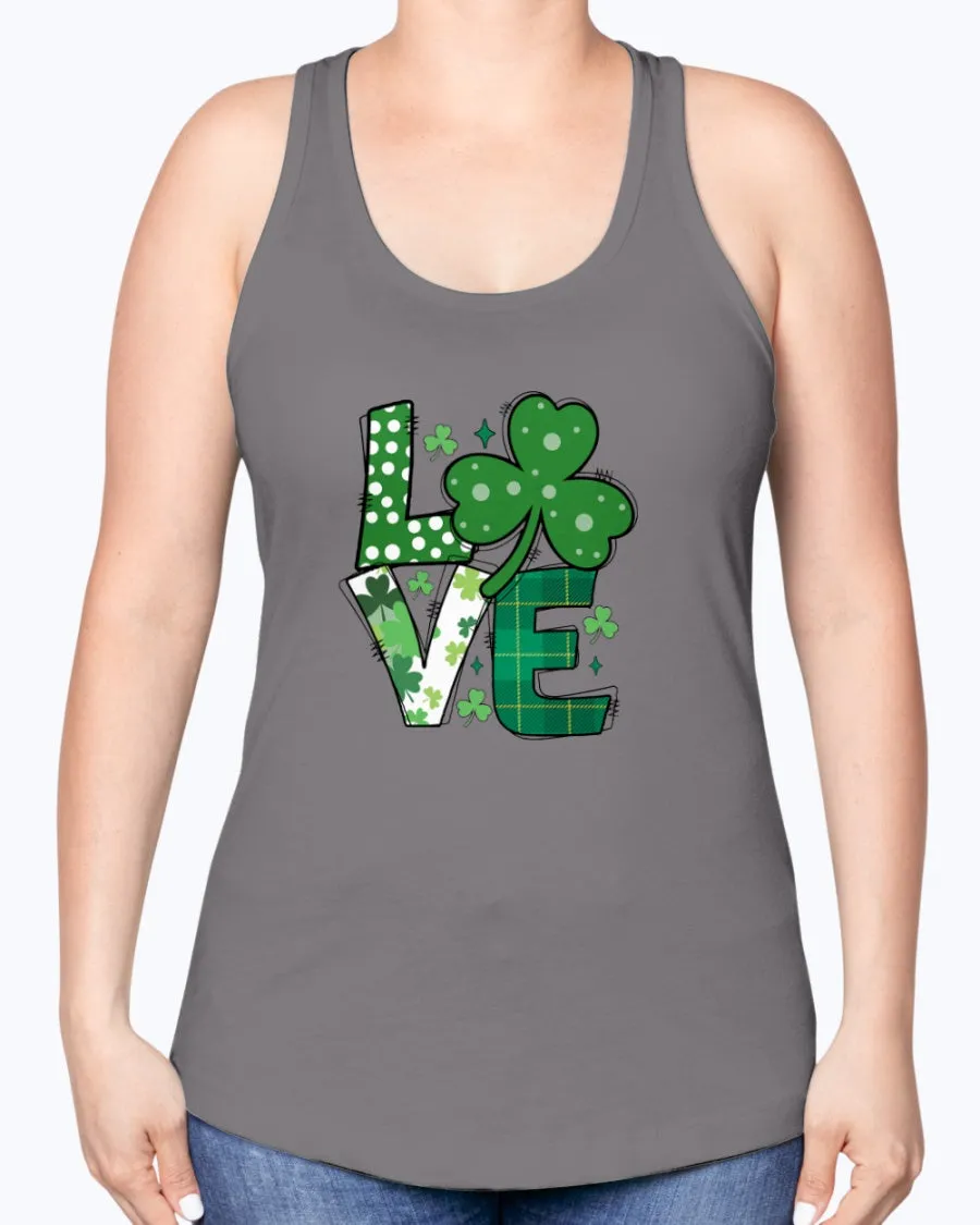 Love Green Clover - Ladies Racerback Tank