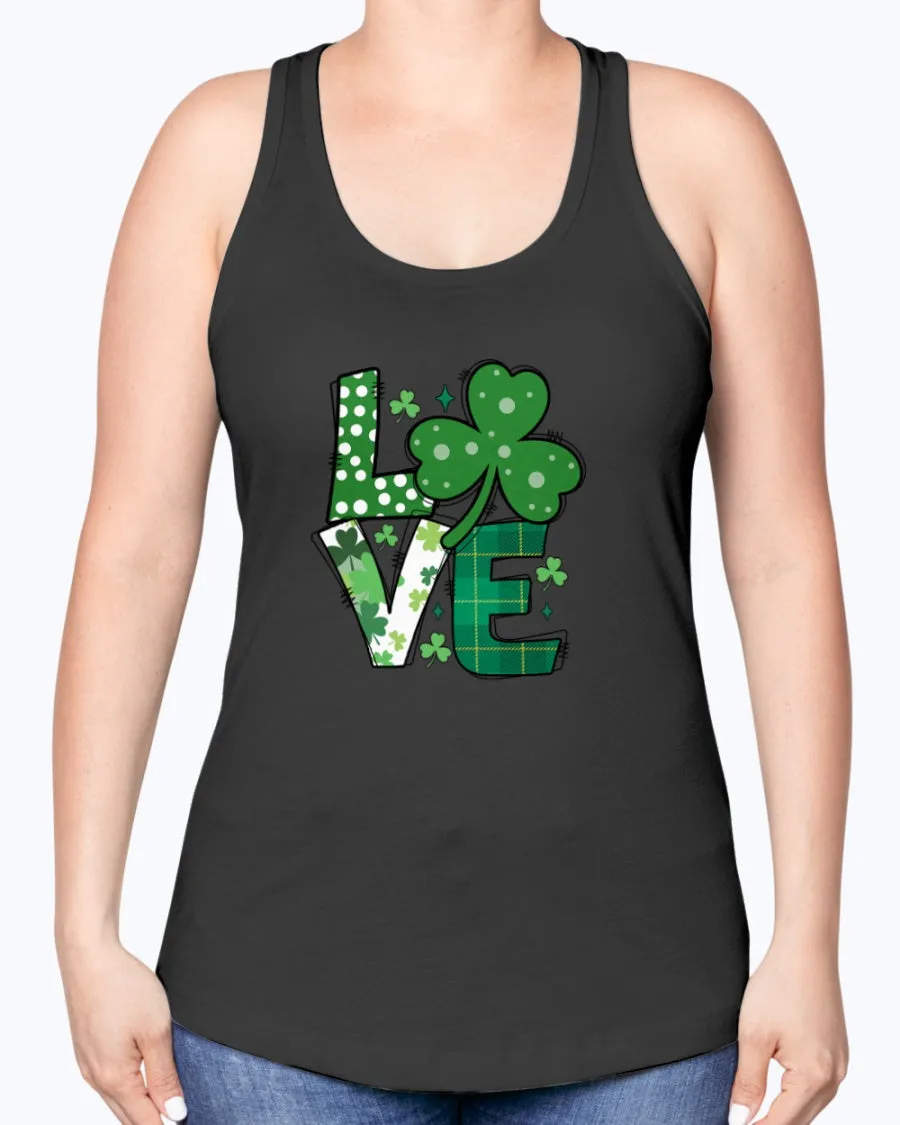 Love Green Clover - Ladies Racerback Tank