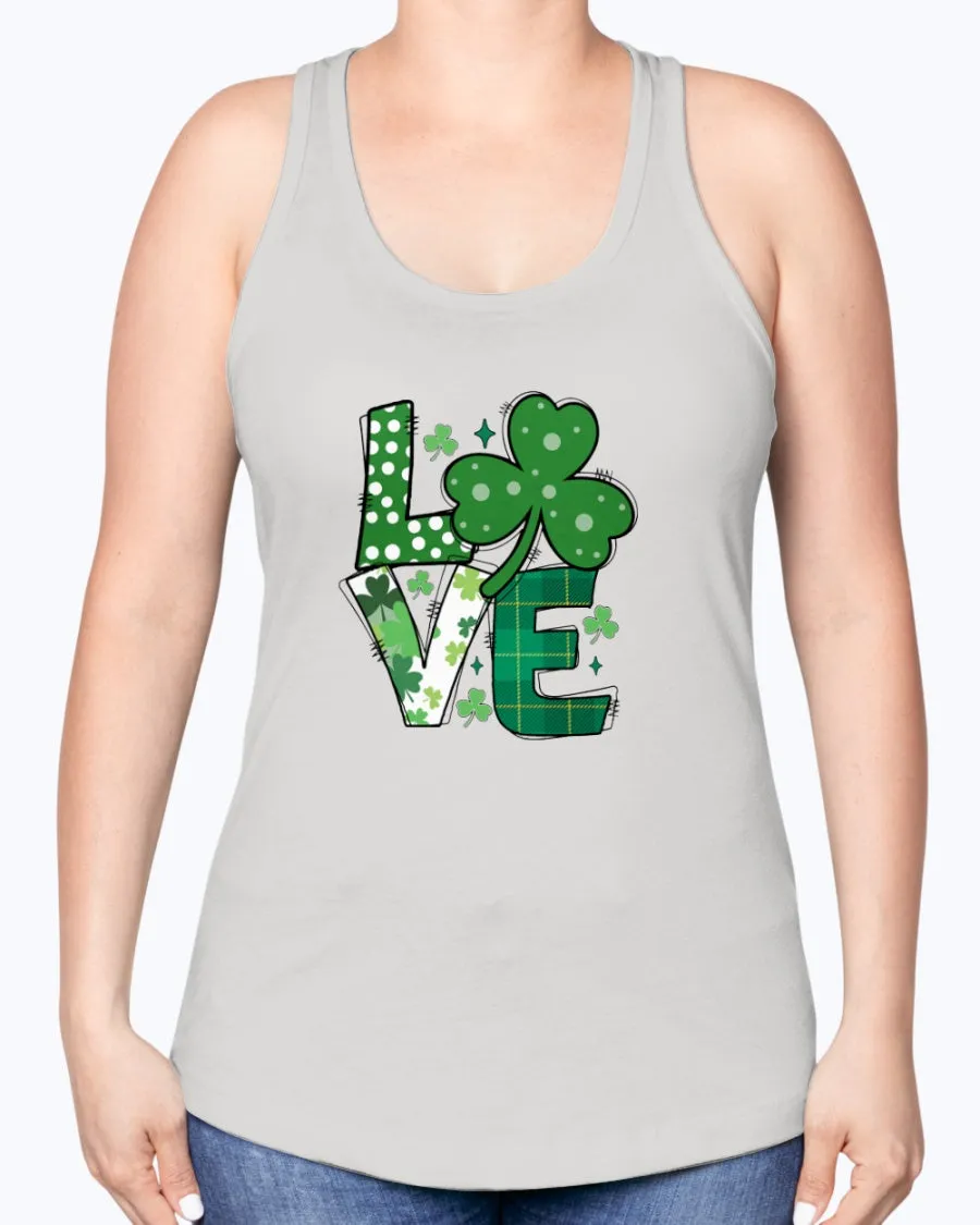 Love Green Clover - Ladies Racerback Tank