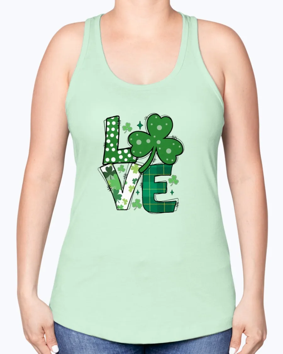 Love Green Clover - Ladies Racerback Tank