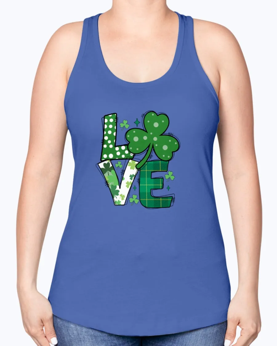 Love Green Clover - Ladies Racerback Tank