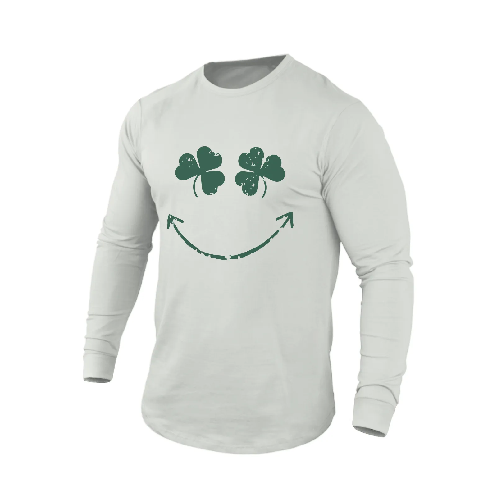 LUCKY SMILE 100% COTTON GRAPHIC LONG SLEEVE T-SHIRT