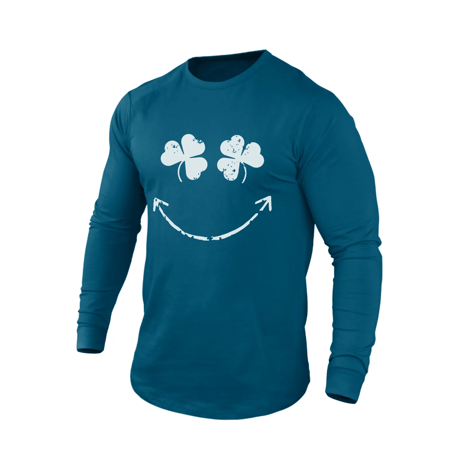 LUCKY SMILE 100% COTTON GRAPHIC LONG SLEEVE T-SHIRT