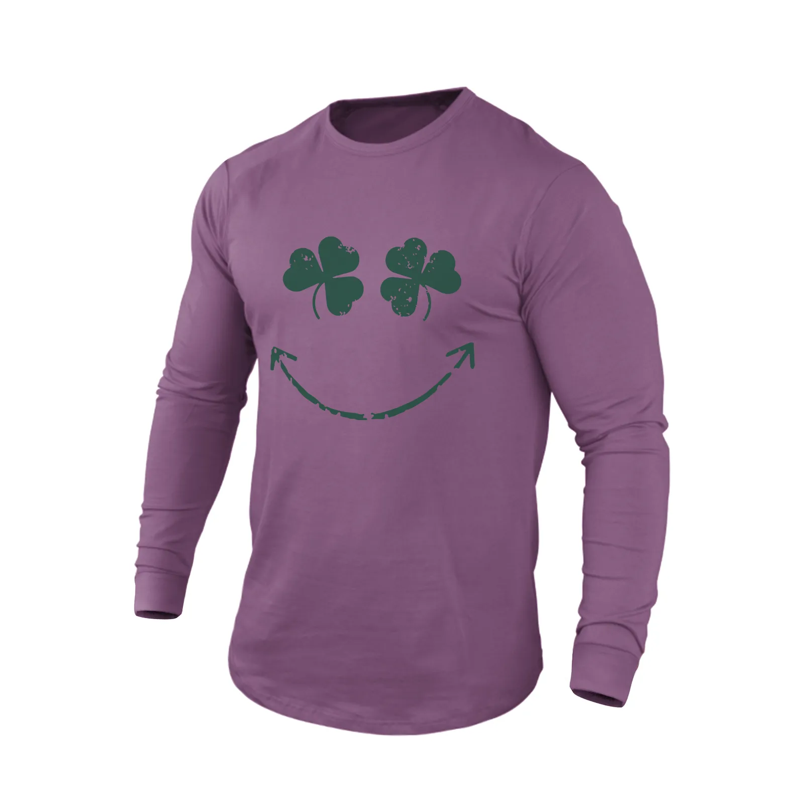 LUCKY SMILE 100% COTTON GRAPHIC LONG SLEEVE T-SHIRT