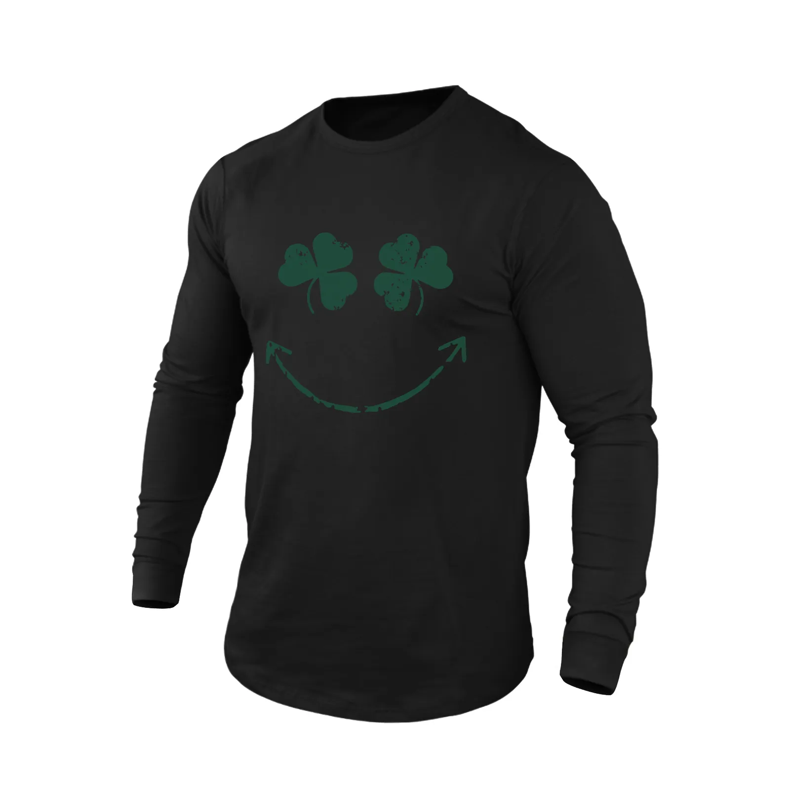 LUCKY SMILE 100% COTTON GRAPHIC LONG SLEEVE T-SHIRT