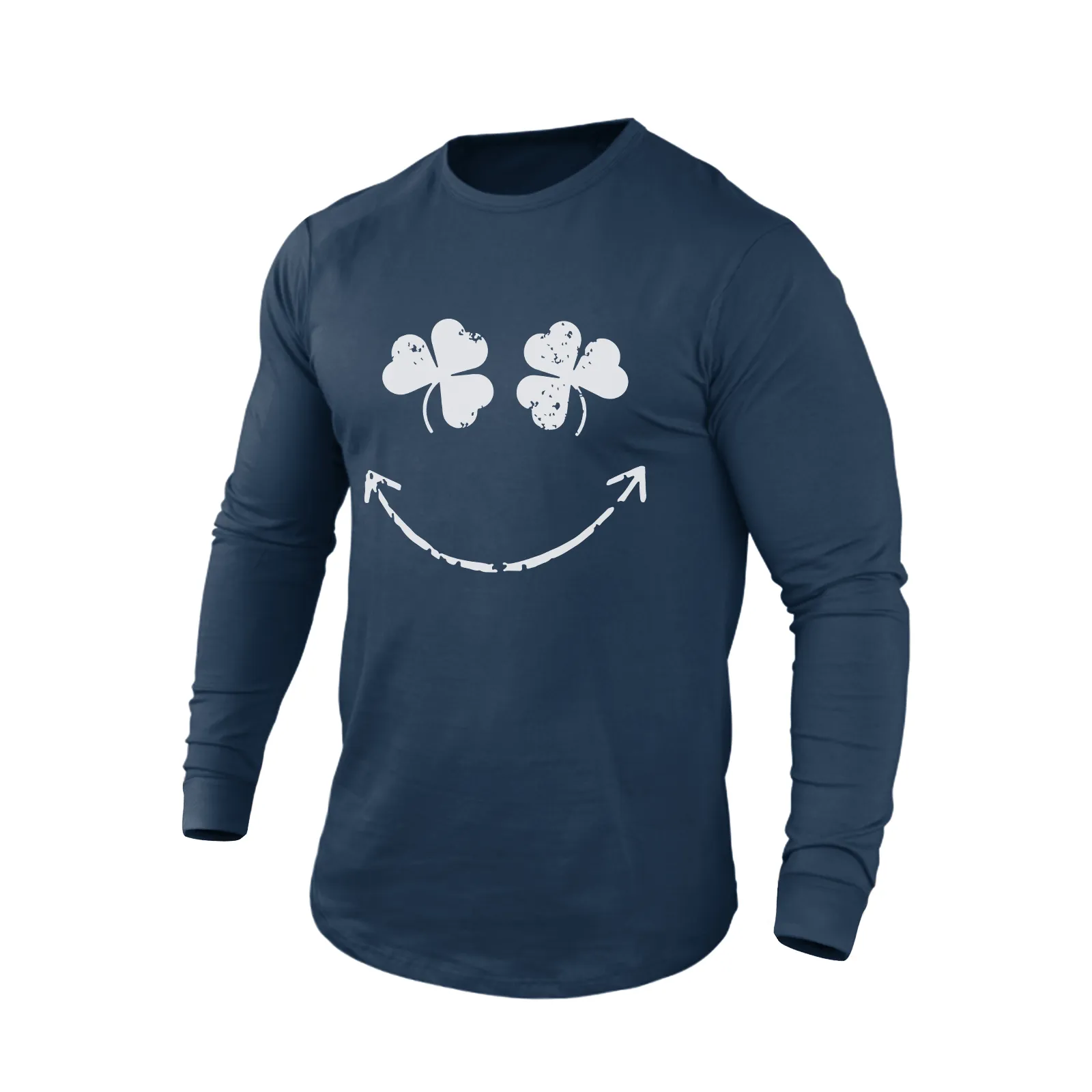 LUCKY SMILE 100% COTTON GRAPHIC LONG SLEEVE T-SHIRT