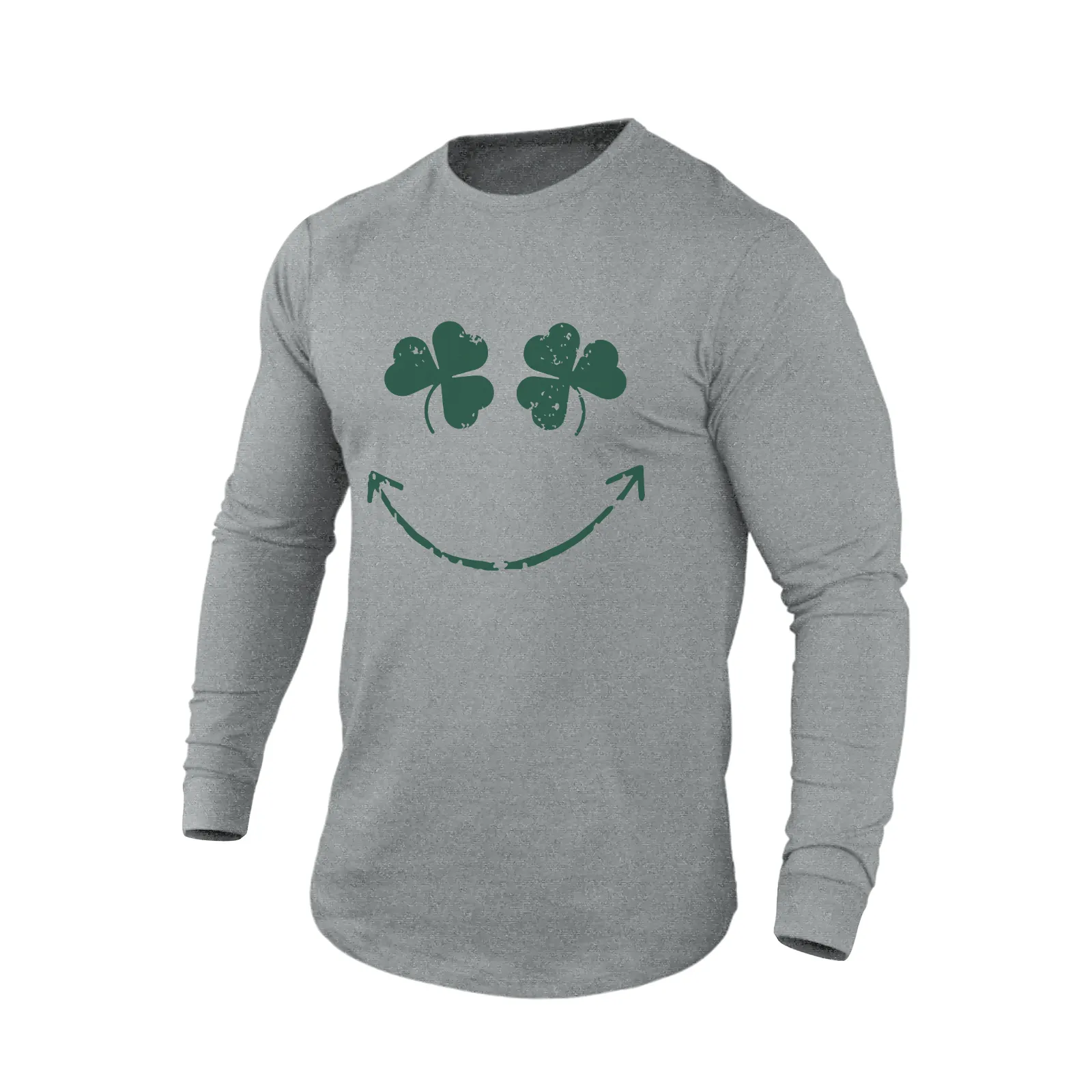 LUCKY SMILE 100% COTTON GRAPHIC LONG SLEEVE T-SHIRT