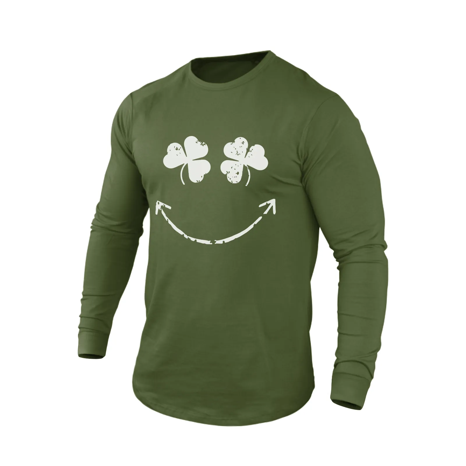 LUCKY SMILE 100% COTTON GRAPHIC LONG SLEEVE T-SHIRT