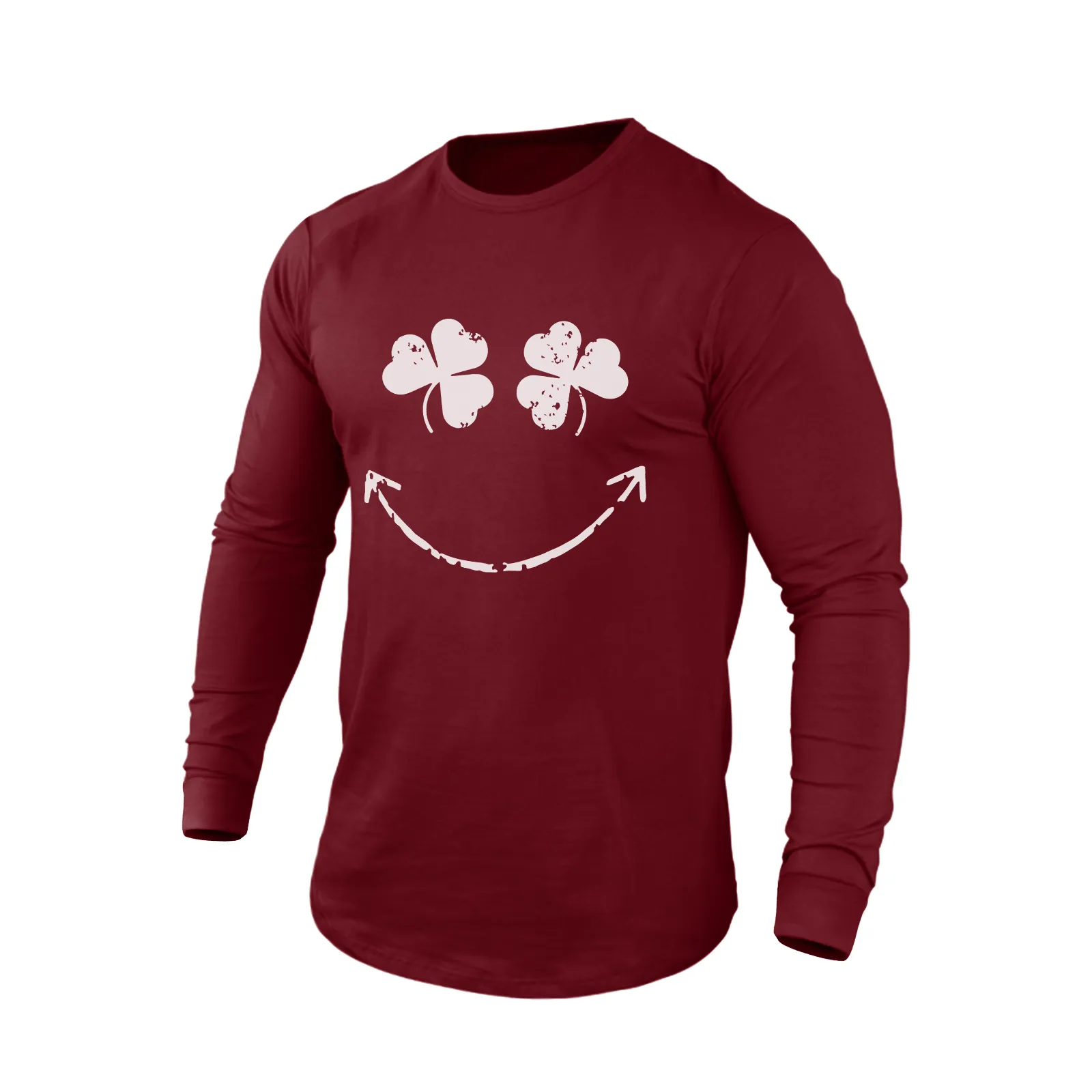 LUCKY SMILE 100% COTTON GRAPHIC LONG SLEEVE T-SHIRT
