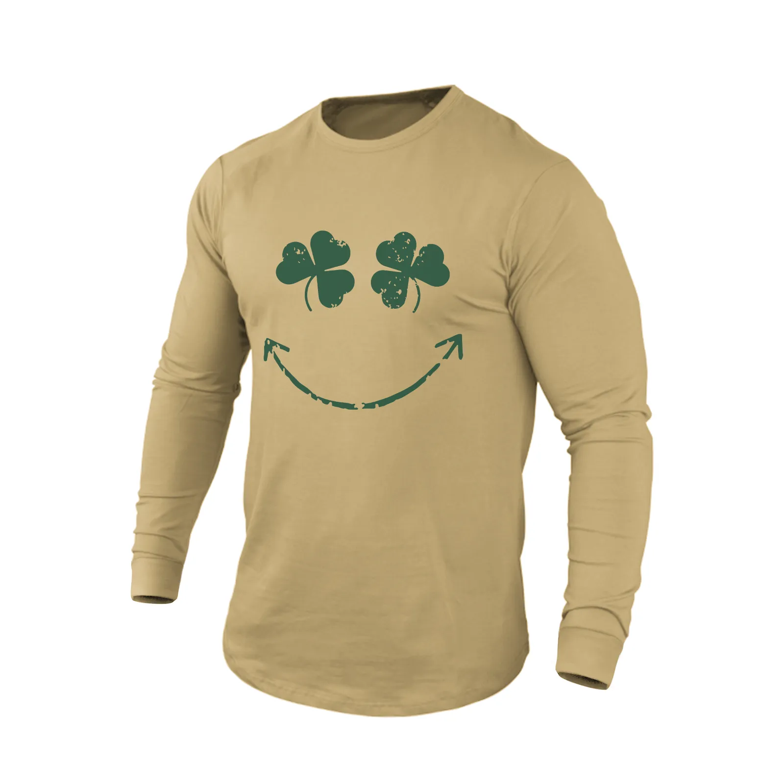 LUCKY SMILE 100% COTTON GRAPHIC LONG SLEEVE T-SHIRT