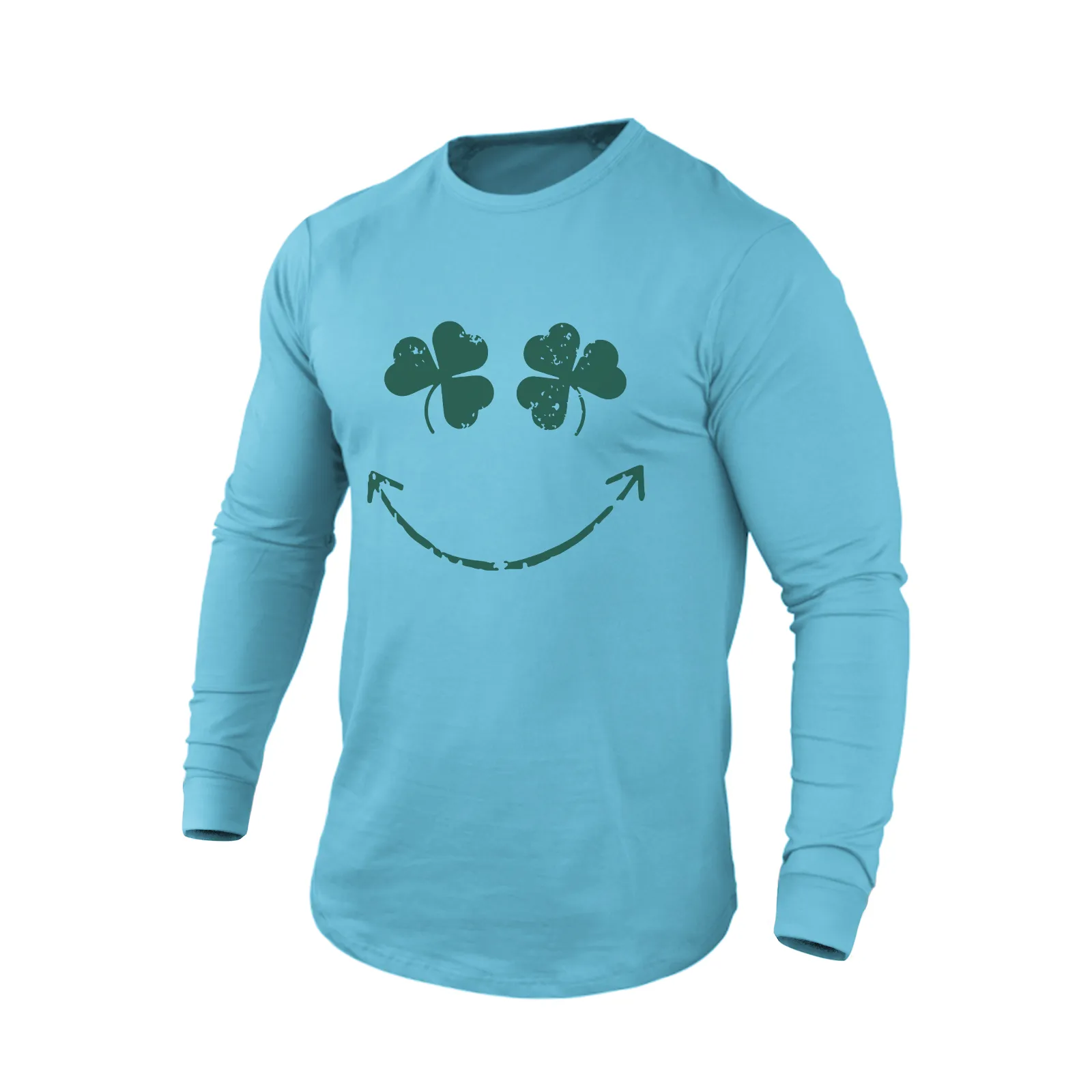 LUCKY SMILE 100% COTTON GRAPHIC LONG SLEEVE T-SHIRT