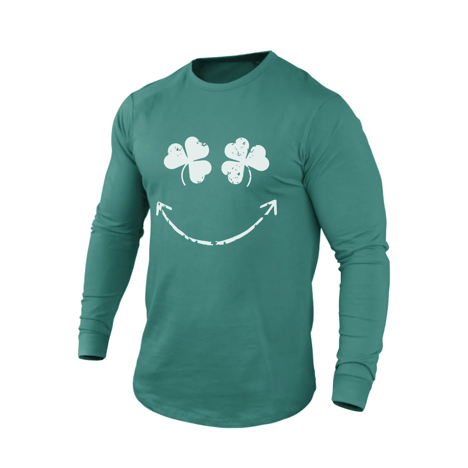 LUCKY SMILE 100% COTTON GRAPHIC LONG SLEEVE T-SHIRT