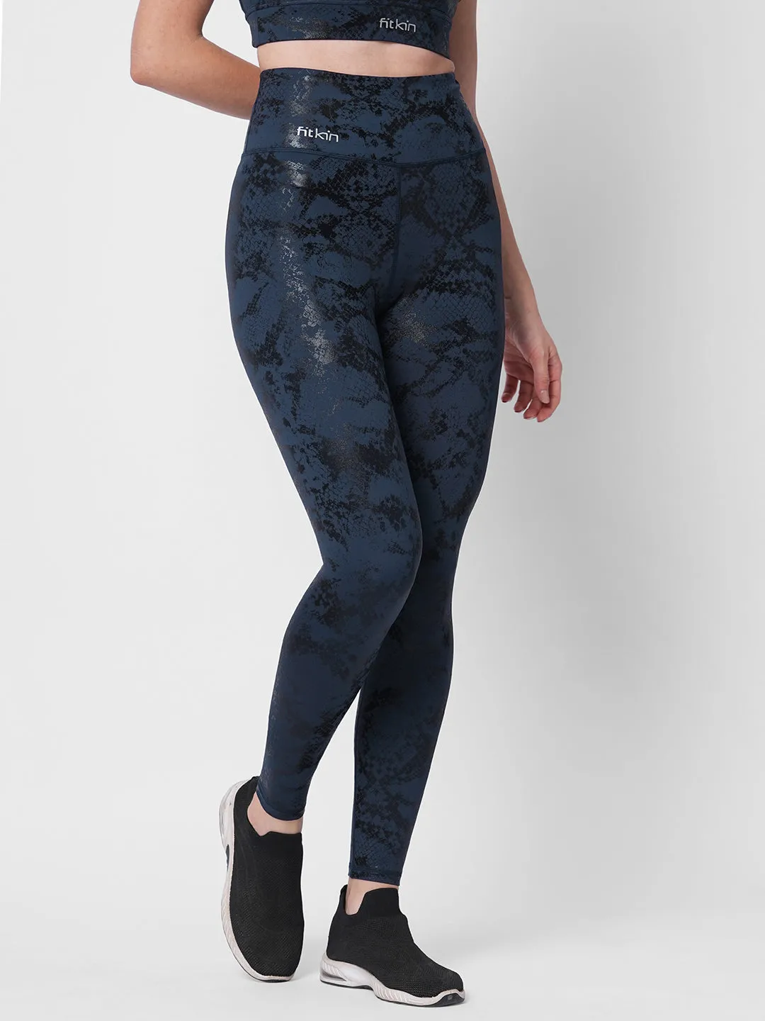 Luxury active snake print high waist tights
