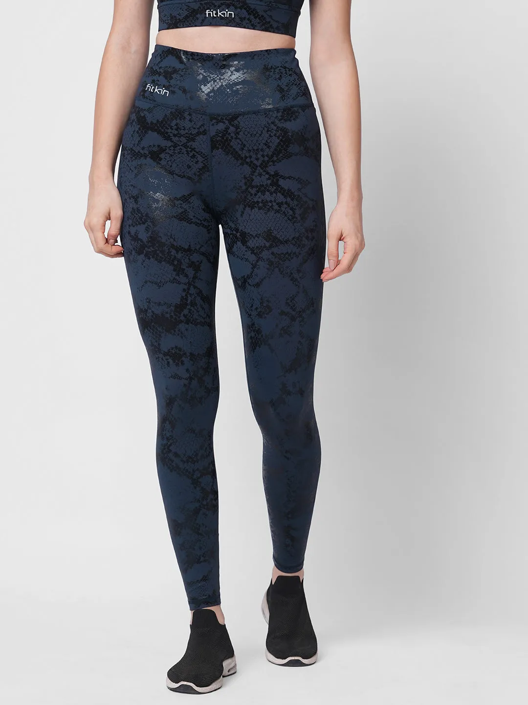 Luxury active snake print high waist tights