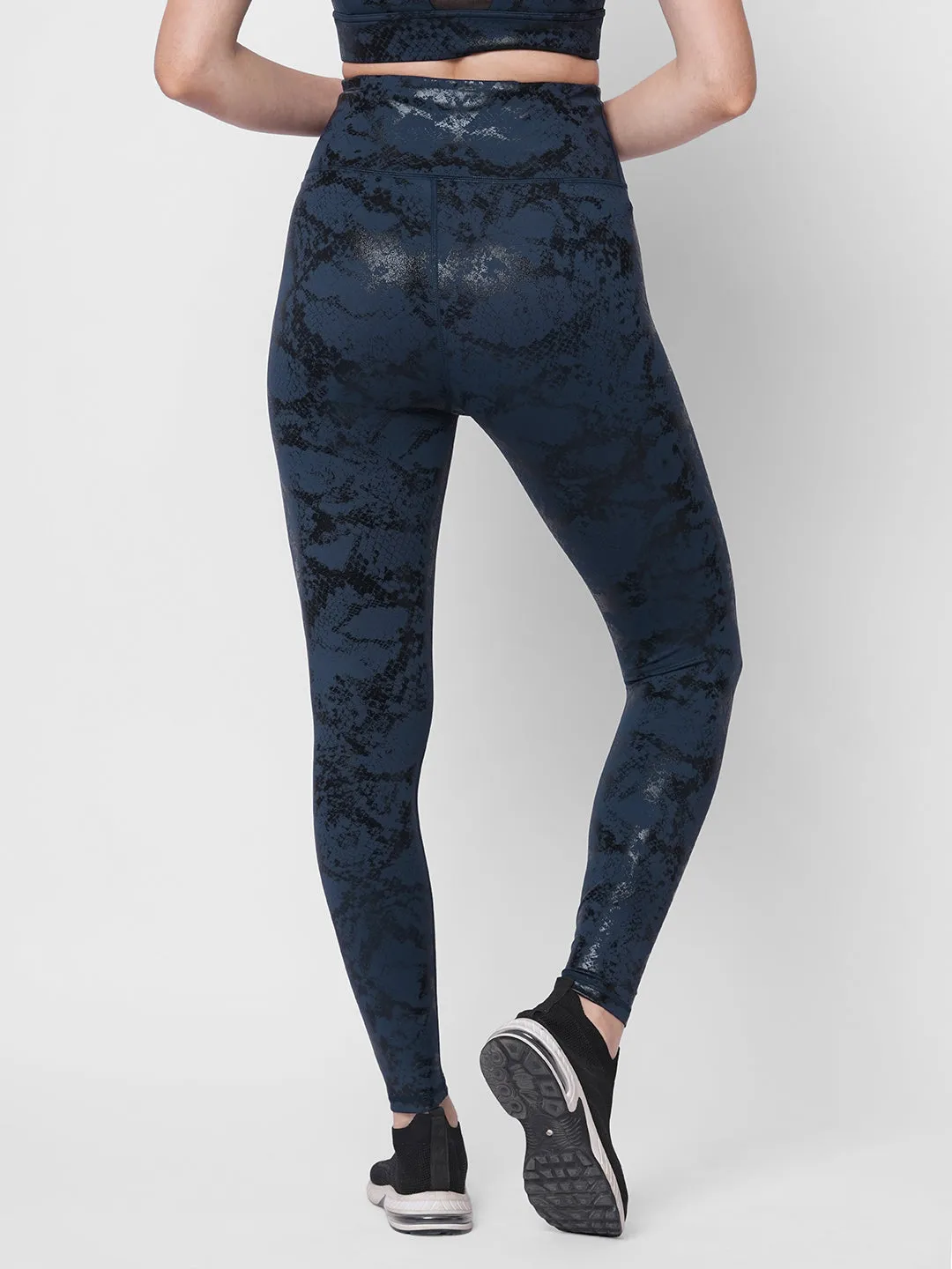 Luxury active snake print high waist tights