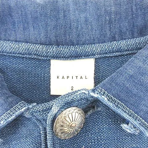 [M] Kapital Tenjiku Sashiko Polo Shirt Indigo
