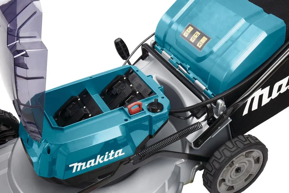 Makita 53cm Lawn Mower Kit Twin 18V LXT Li-ion Cordless Garden Grass Outdoor 2 x 6Ah Battery and Dual Rapid Charger DLM533PG2