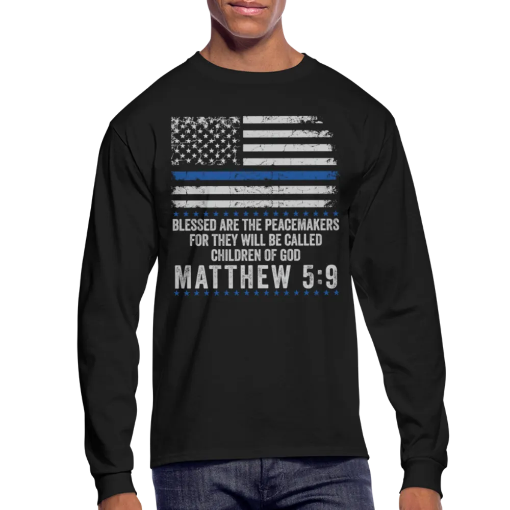 Matthew 5:9 Men's Long Sleeve T-Shirt (H)