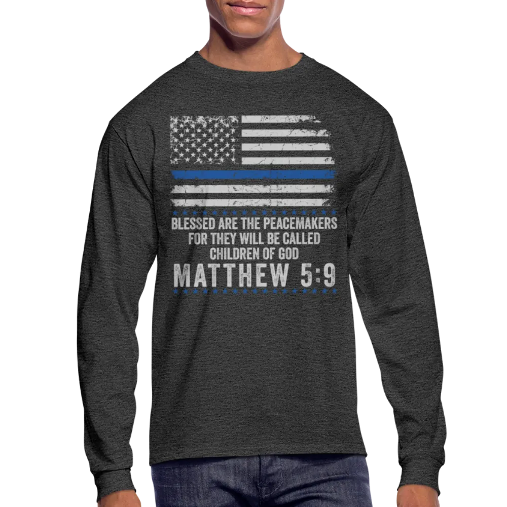 Matthew 5:9 Men's Long Sleeve T-Shirt (H)