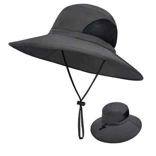 Men Plus Size Sunscreen Wide Brim UV Protection Fishing Hat