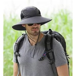 Men Plus Size Sunscreen Wide Brim UV Protection Fishing Hat