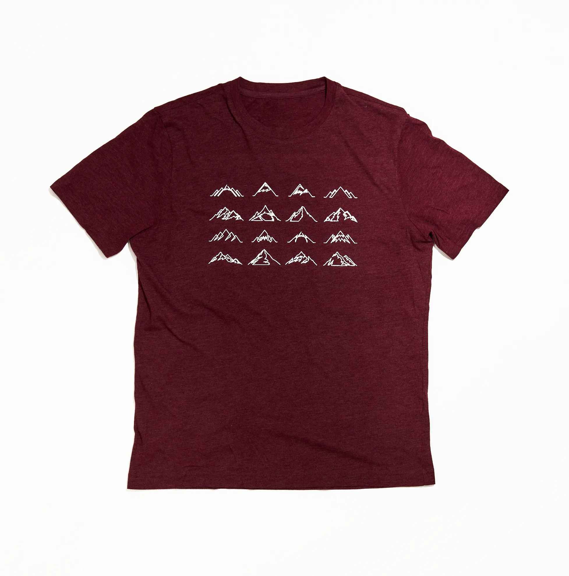 Men's 16 Mountains Upcycled T-Shirt in Maroon (Large)