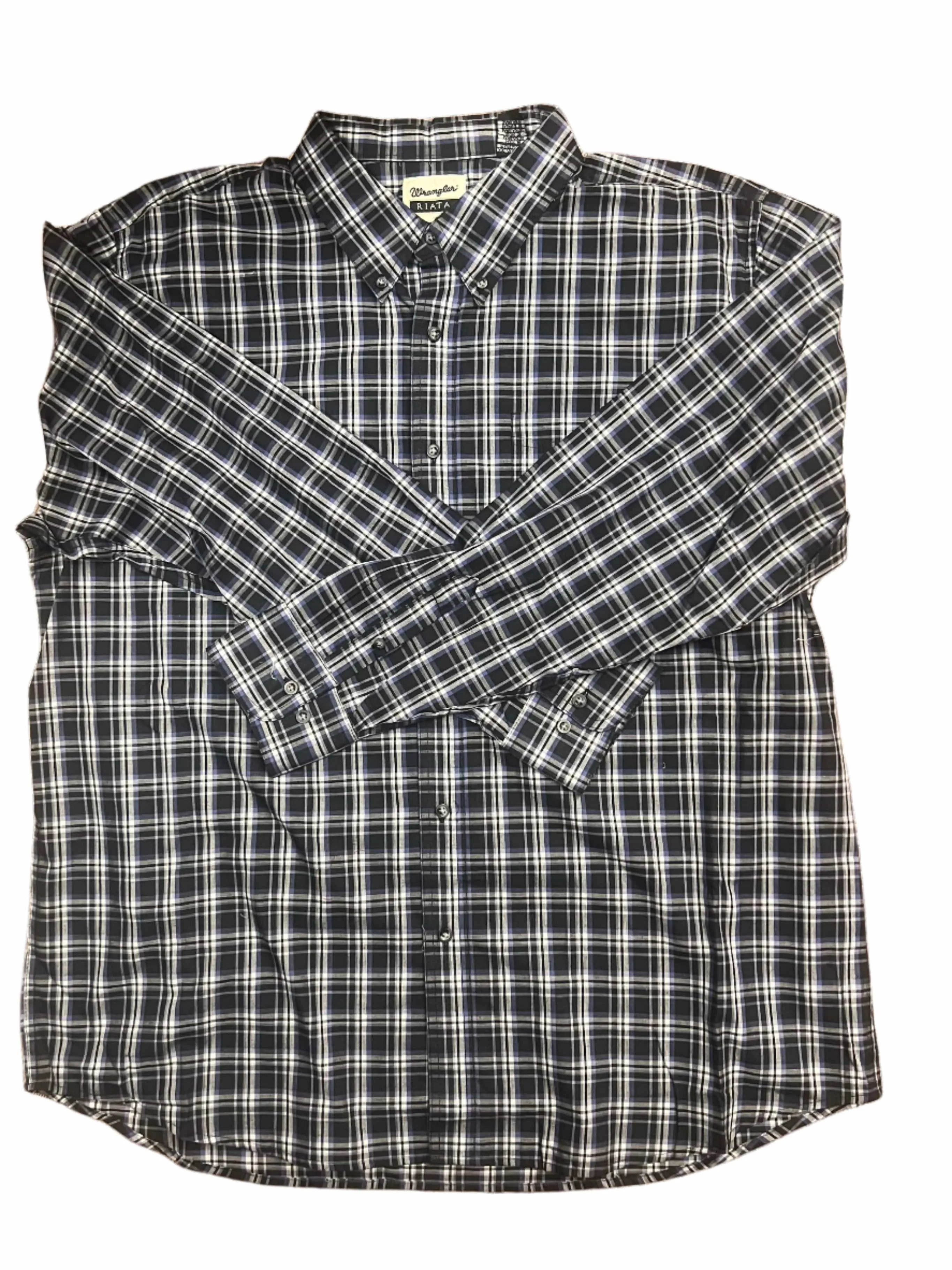 MENS BLACK CHECK RIATA LONG SLEEVE SHIRT